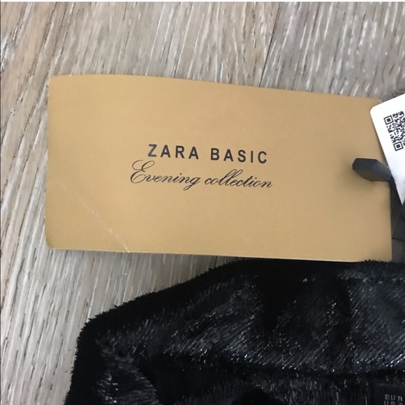 Zara Black Shiny Velvet Jumpsuit NWT - Picture 4 of 8